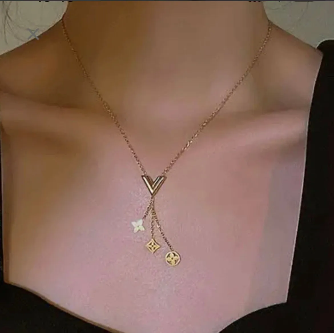Designer Inspired Clover Charms Set (Earrings/Necklace) - Gold