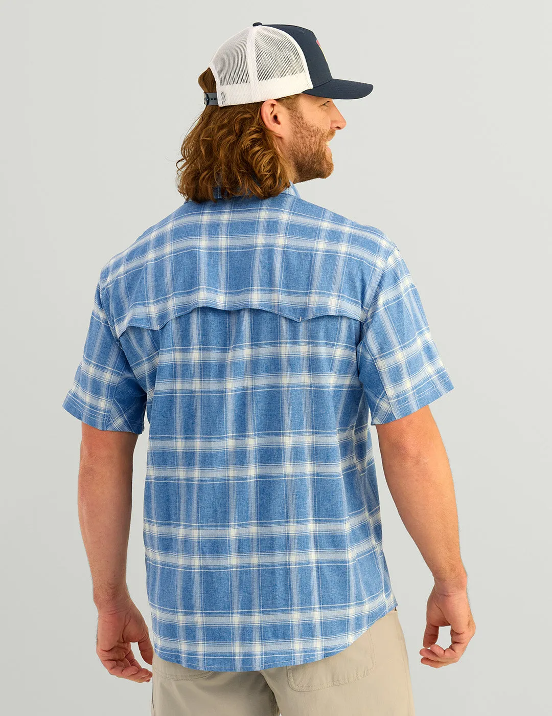 Diamond Back Plaid Short Sleeve Button-Down