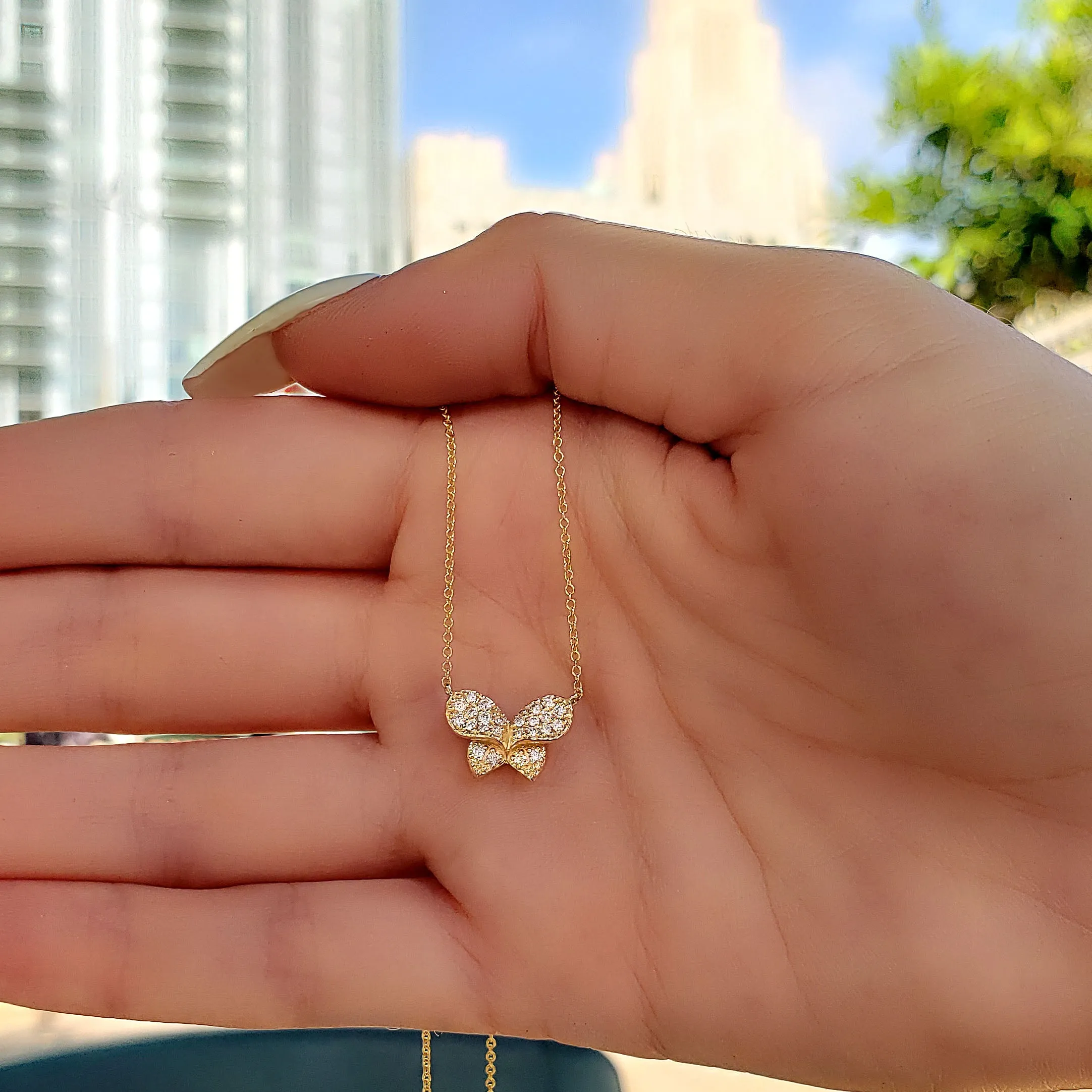 Diamond Bow Necklace