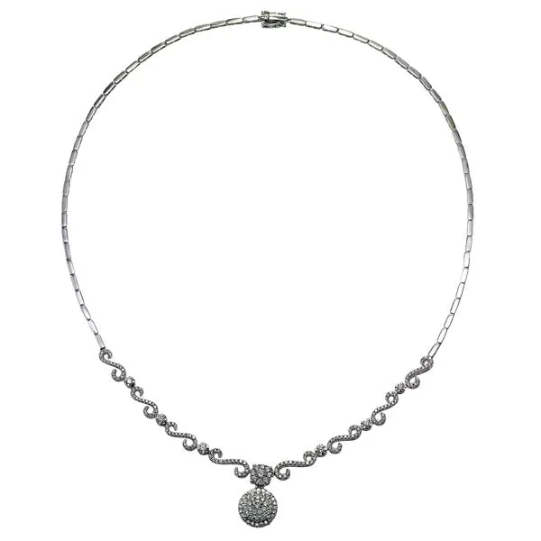 Diamond Cluster Drop Necklace