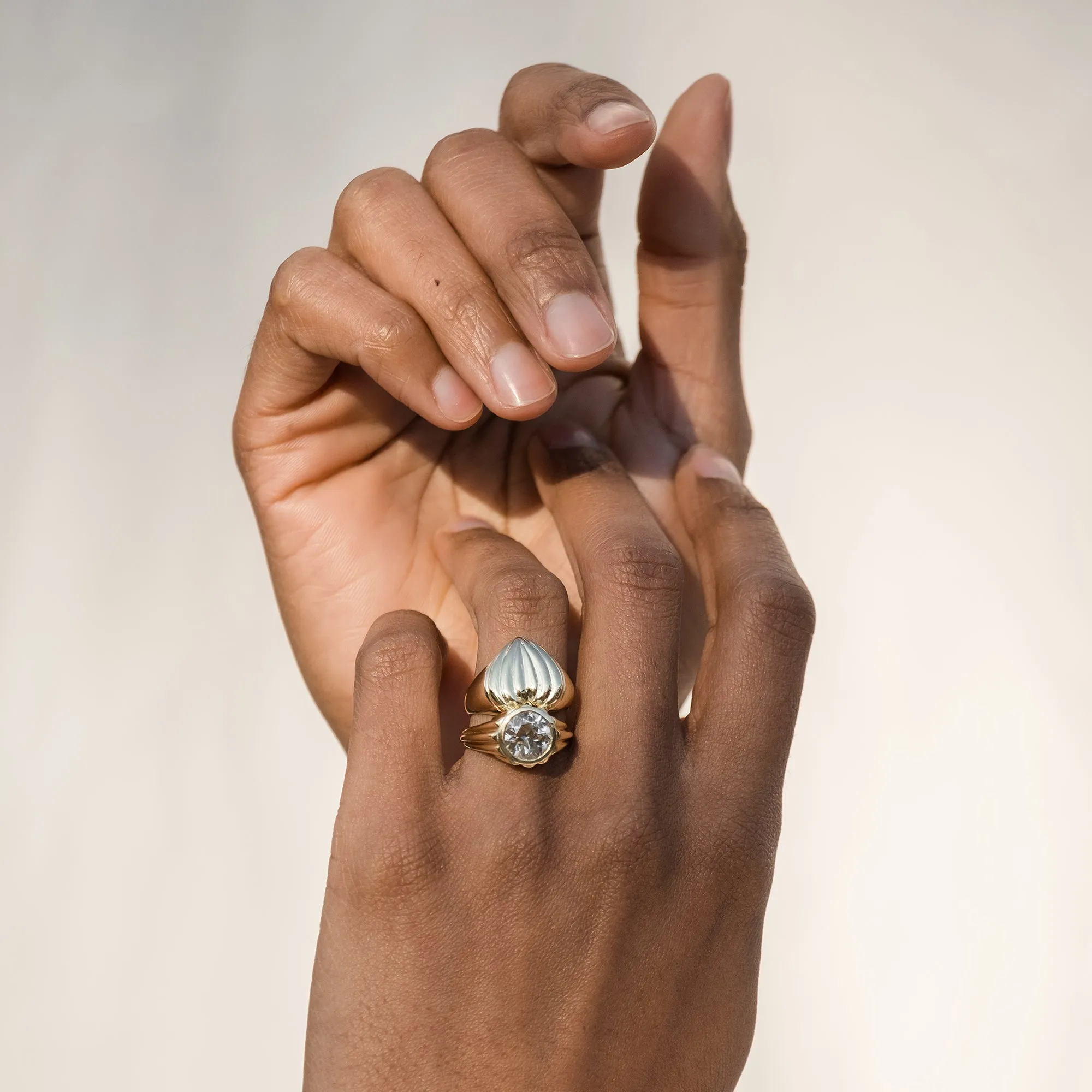 Diamond Column Ring