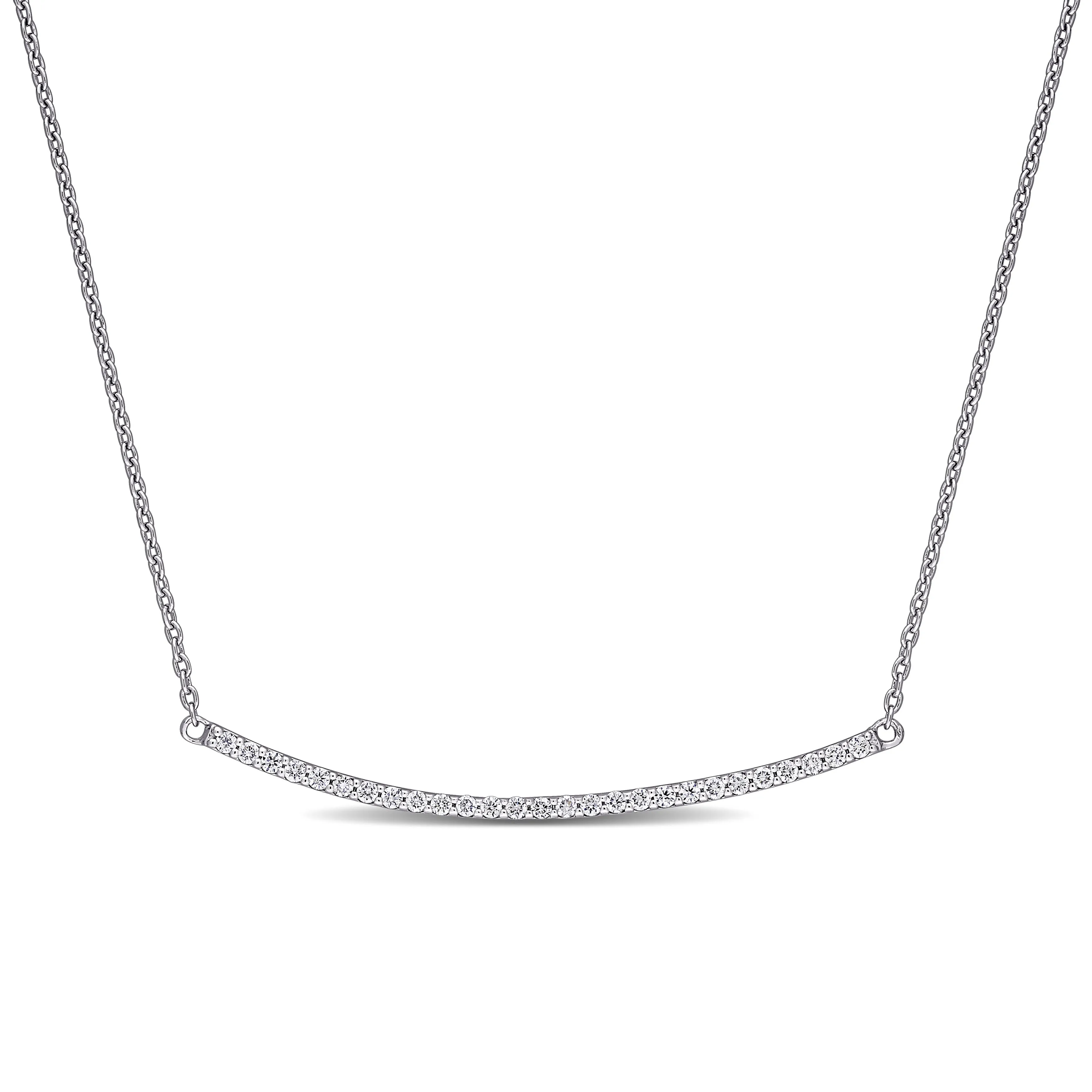 Diamond Curved Bar Necklace