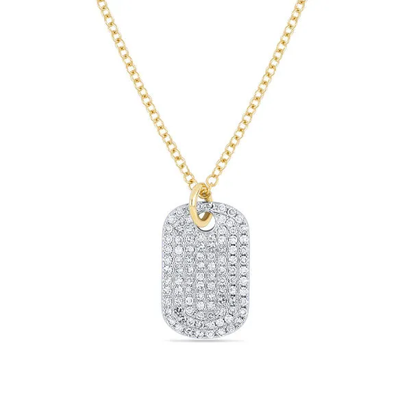 Diamond Dog Tag Necklace