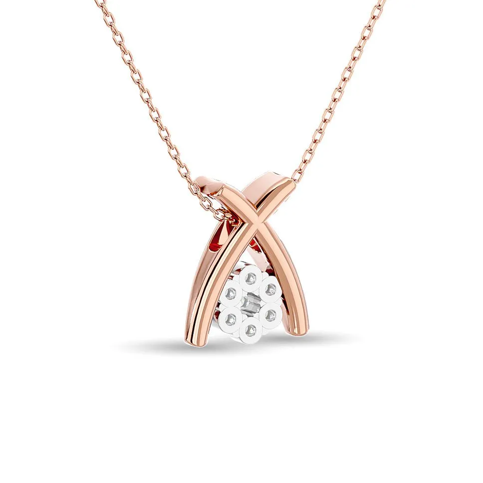 Diamond Fashion Pendant 1/10 CT TW In 10k Rose Gold