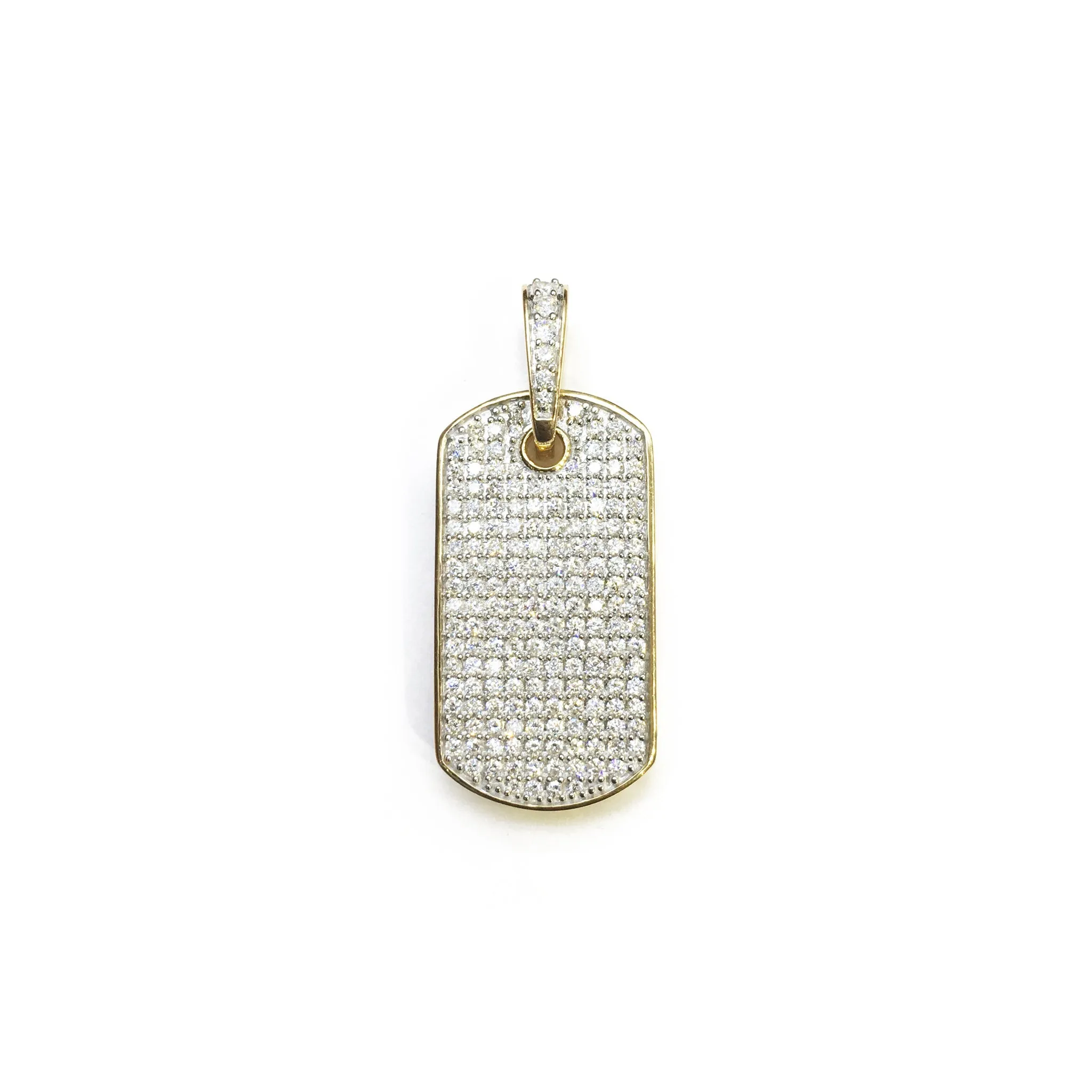 Diamond Military Dog Tag Pendant (14K)