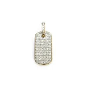 Diamond Military Dog Tag Pendant (14K)