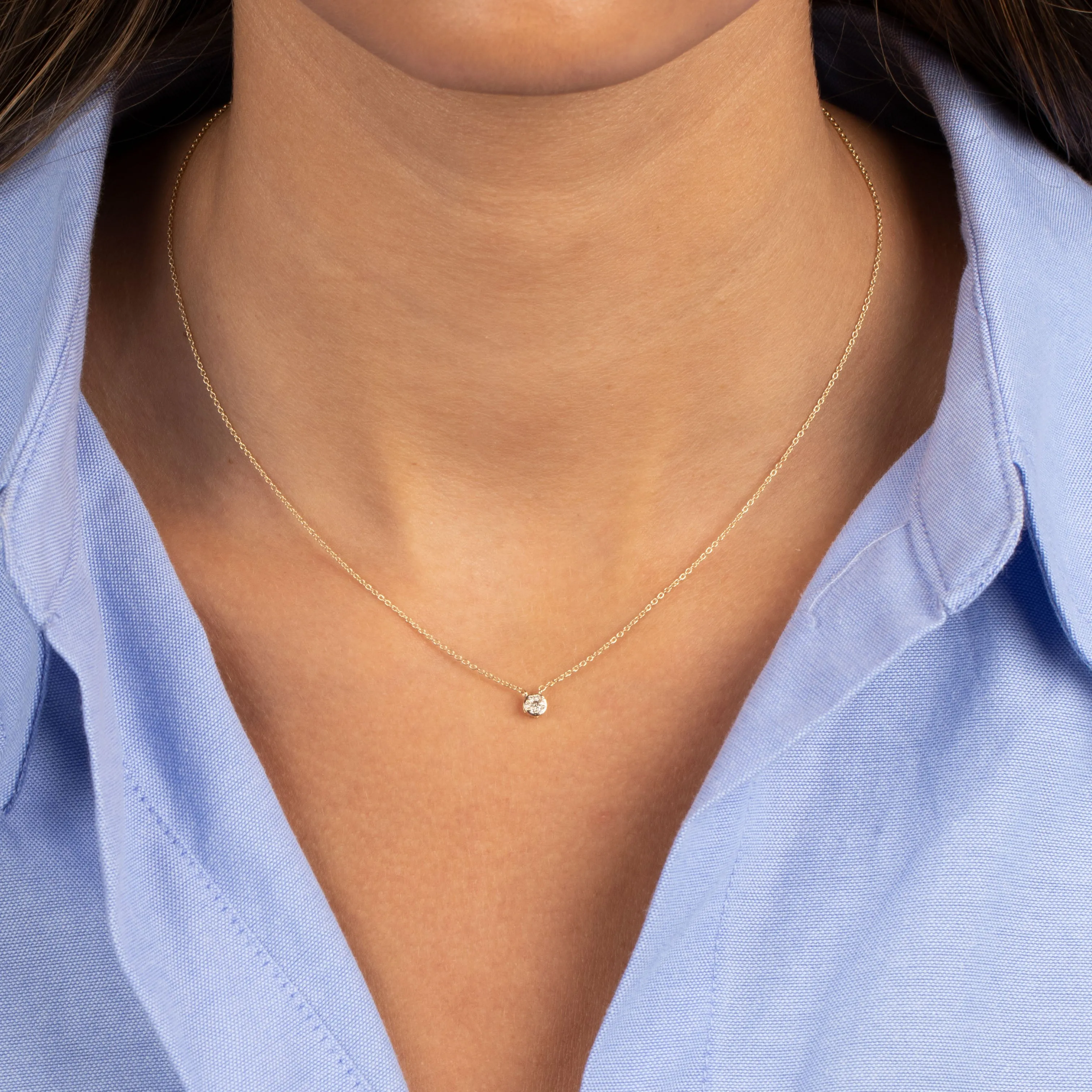 Diamond Mini Flower Necklace 14K