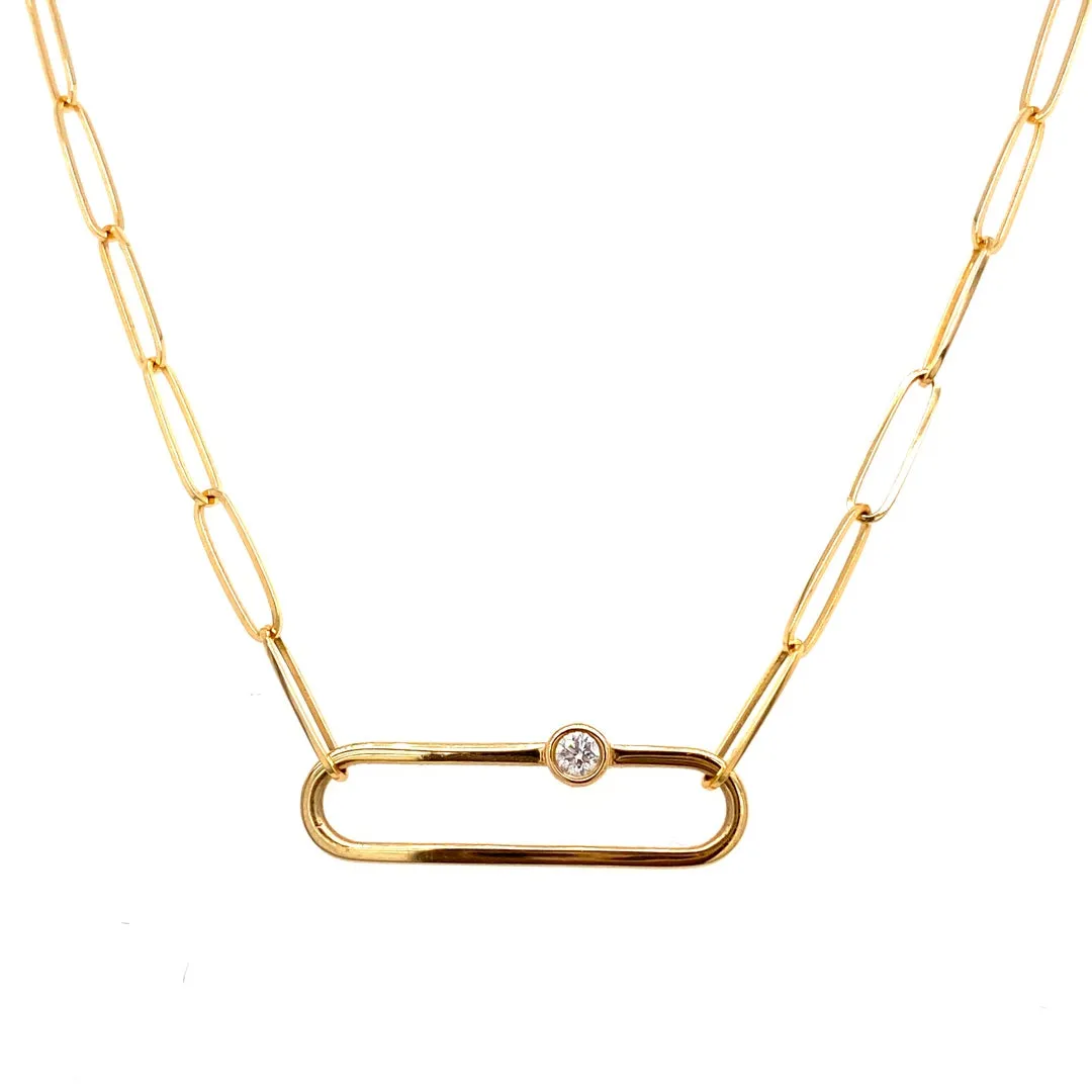 Diamond Paperclip Necklace