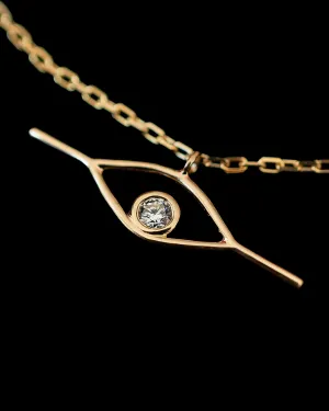 Diamond Triple Eye Pendant Necklace