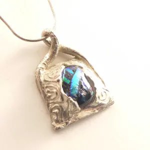 Dichroic Glass Fine Silver Necklace