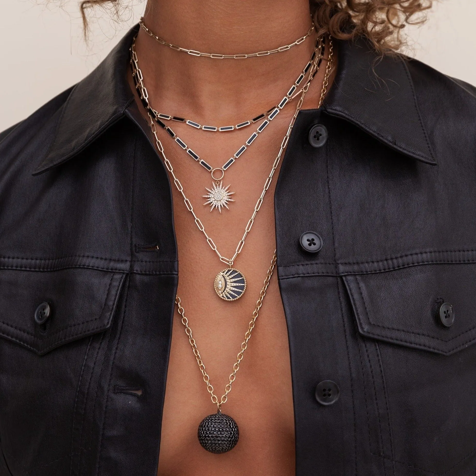 Disco Spinel Ball Necklace
