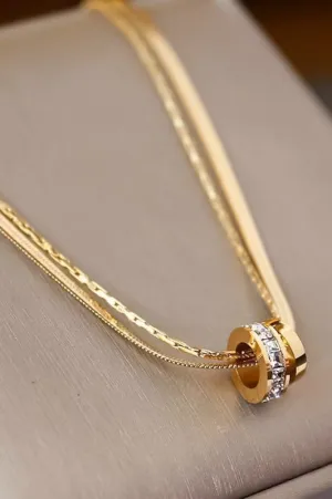 Double Chain Pendant Necklace