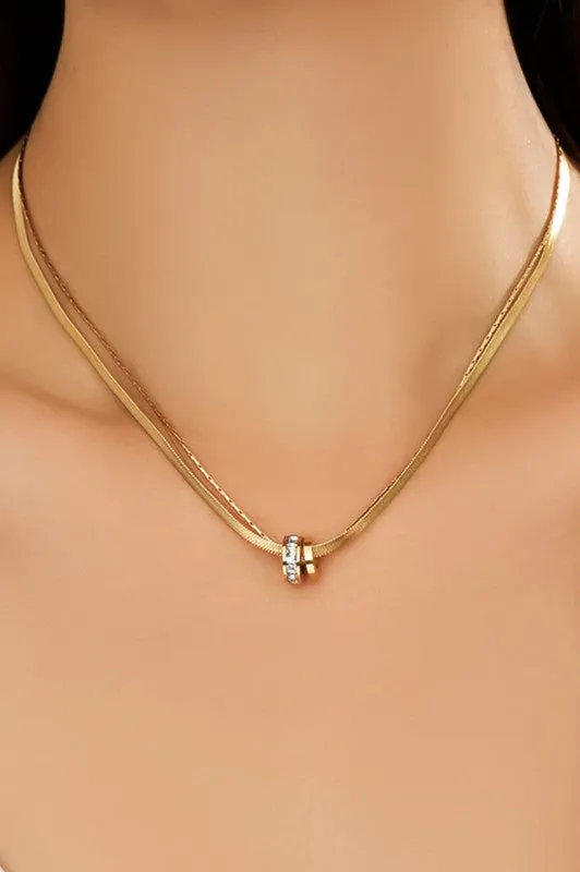 Double Chain Pendant Necklace