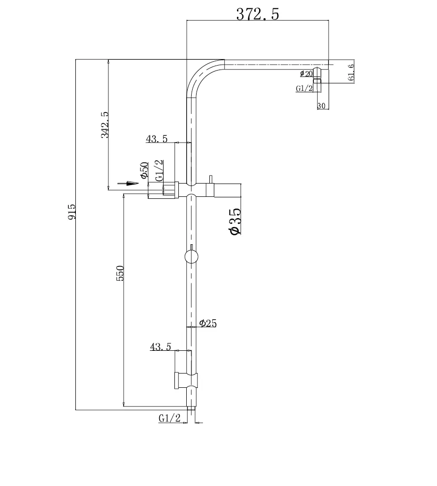 Double Circular Shower Column - Brushed Nickel - CLAS20