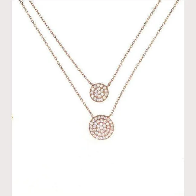 Double Disc Necklace-Silver