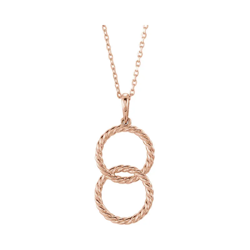 Double Interlocking Circle Necklace