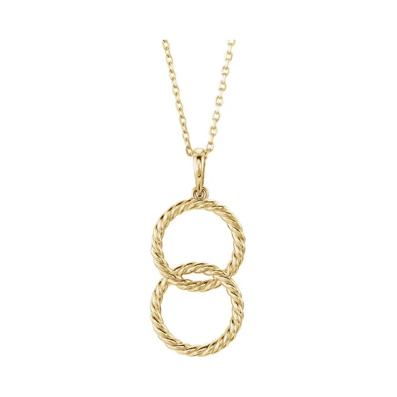 Double Interlocking Circle Necklace