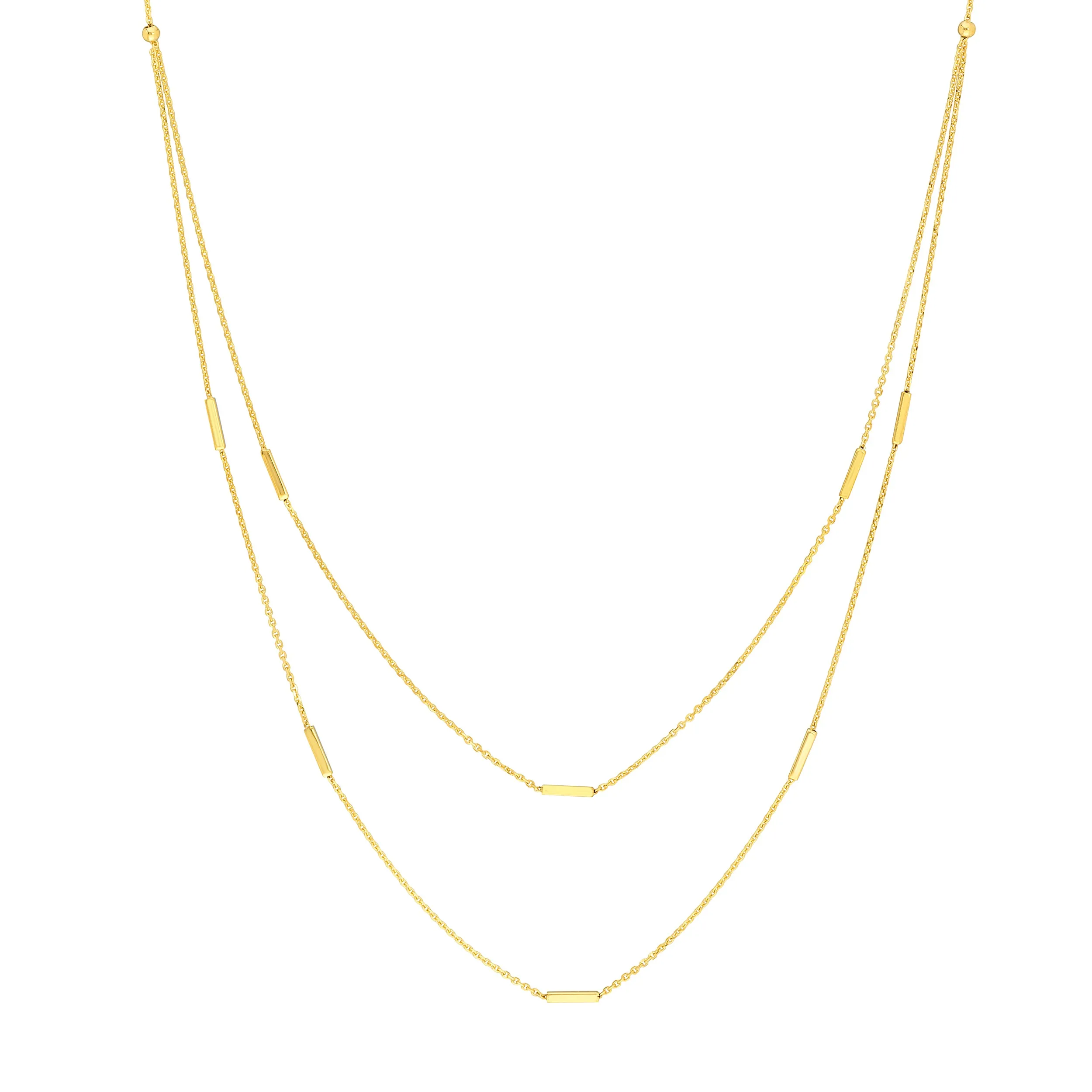 Double Stranded Bar Stations Choker Necklace