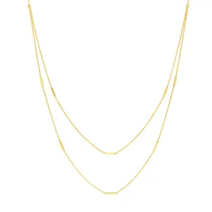 Double Stranded Bar Stations Choker Necklace