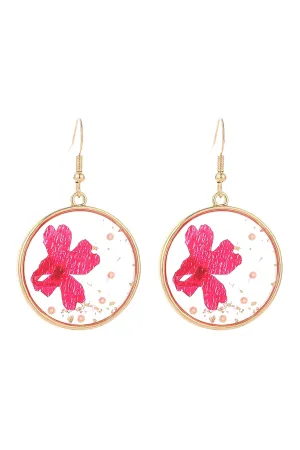 DRIED FLOWER ROUND EARRINGS
