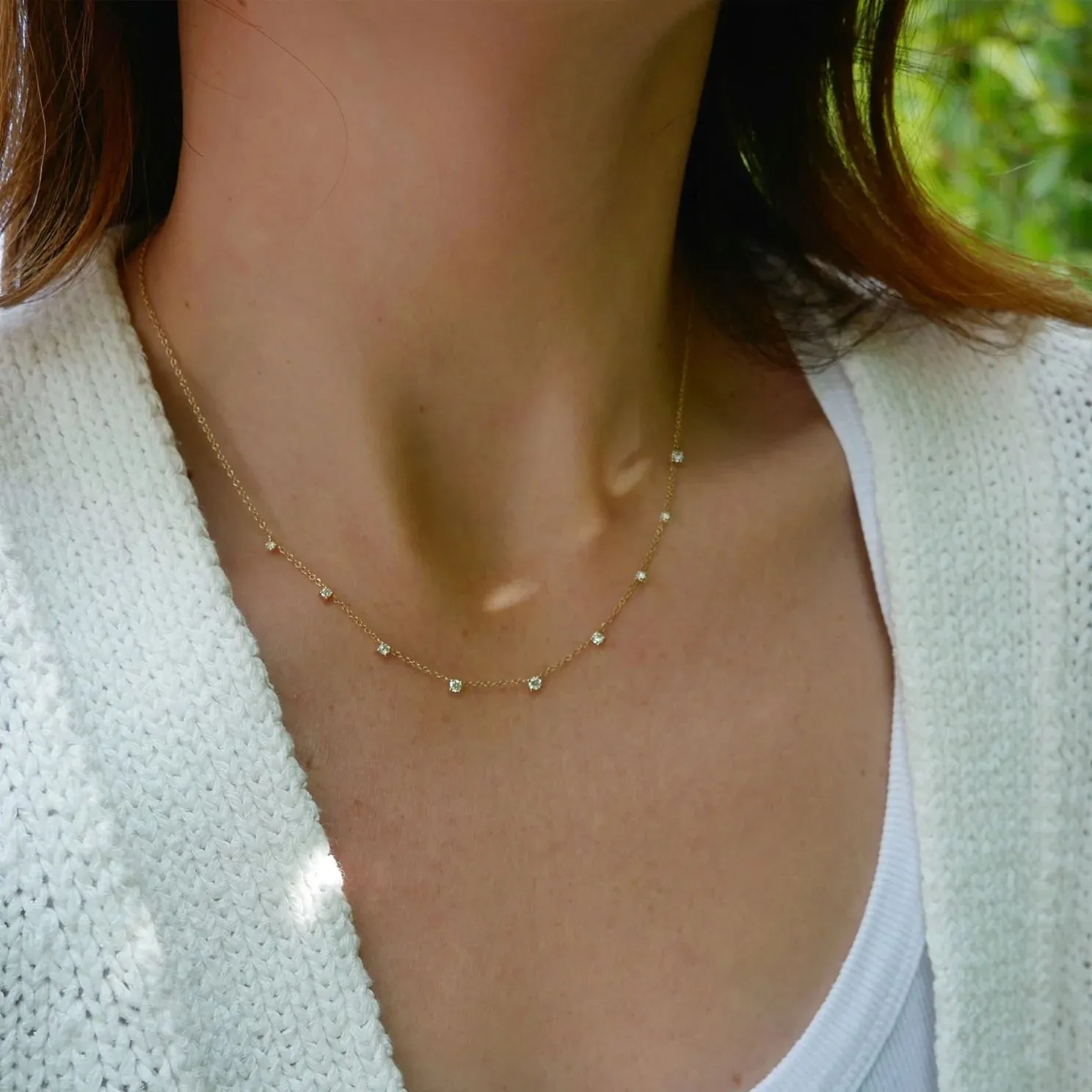 EF Collection 9 Prong Set Diamond Necklace