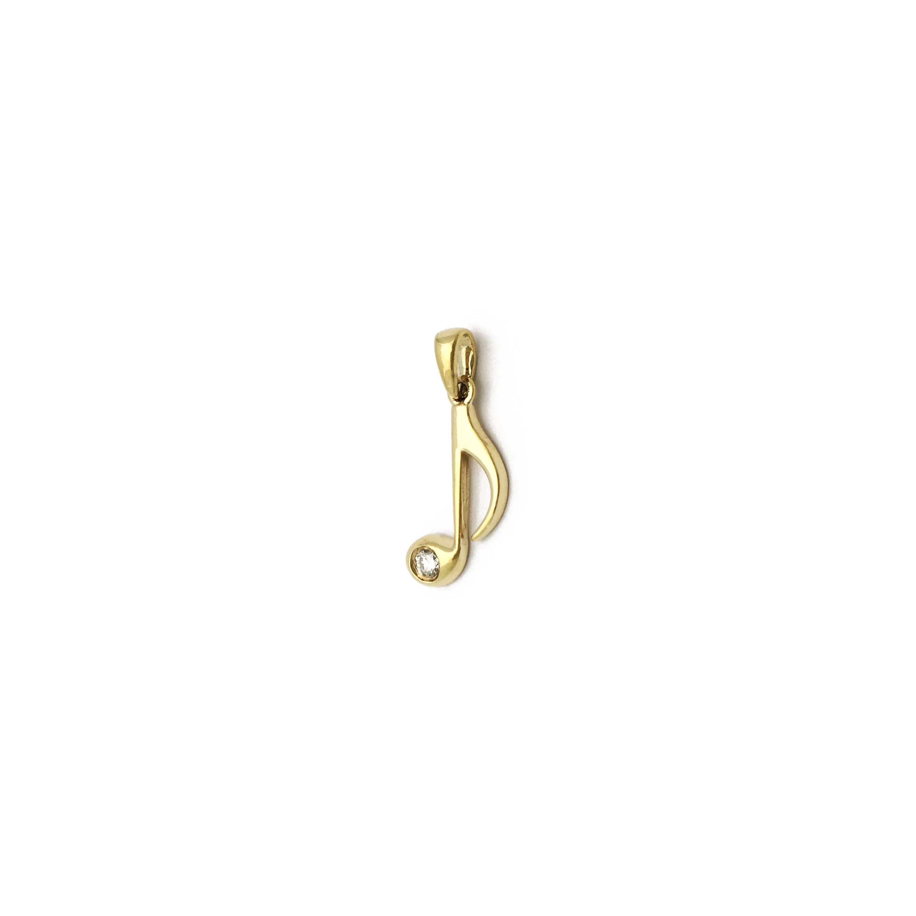 Eight Note Diamond Pendant (14K)