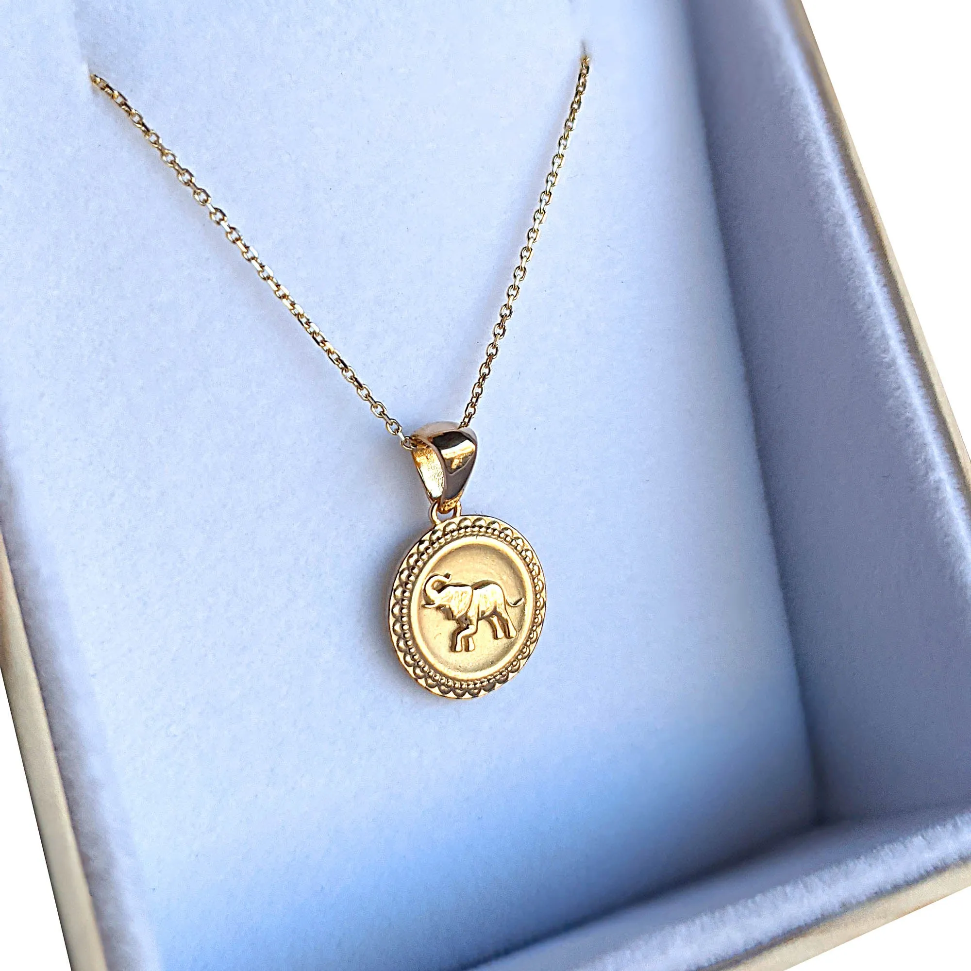 Elephant Necklace in 14K/18K White, Yellow, Rose Gold & Platinum