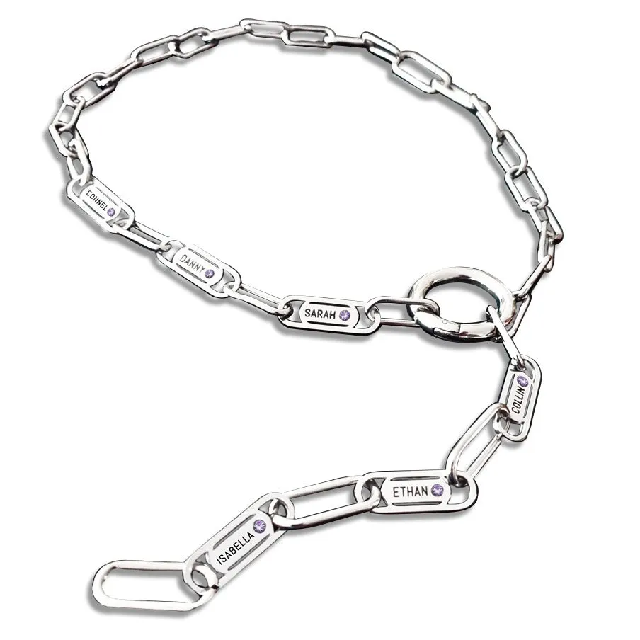 Endless Ties Name Necklace (With Birthstone)