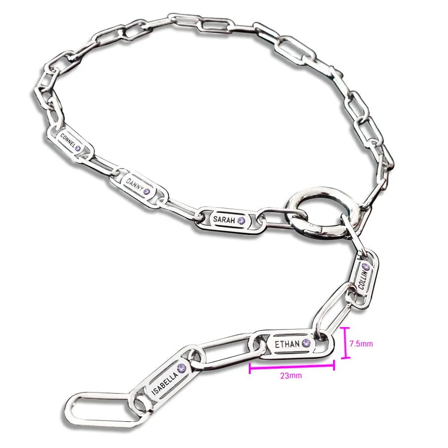 Endless Ties Name Necklace (With Birthstone)