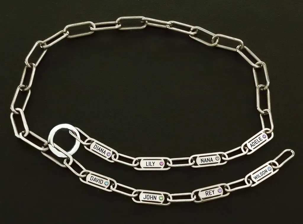 Endless Ties Name Necklace (With Birthstone)