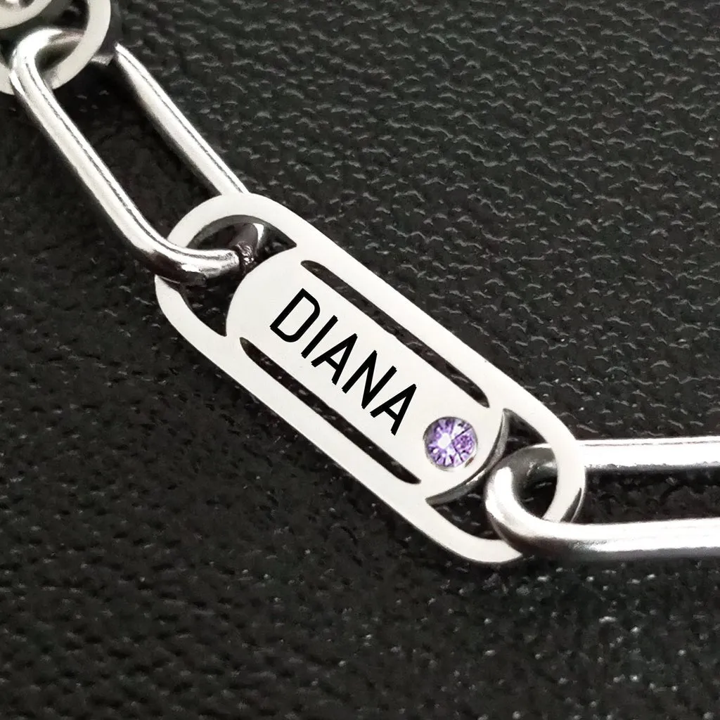 Endless Ties Name Necklace (With Birthstone)