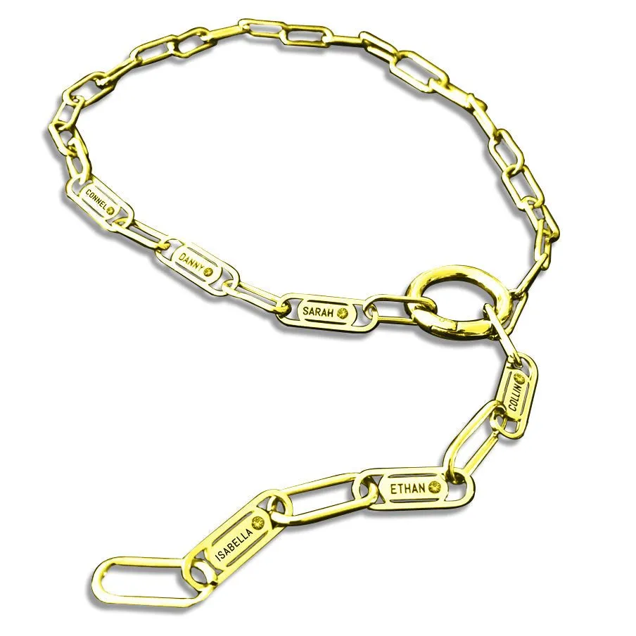 Endless Ties Name Necklace (With Birthstone)