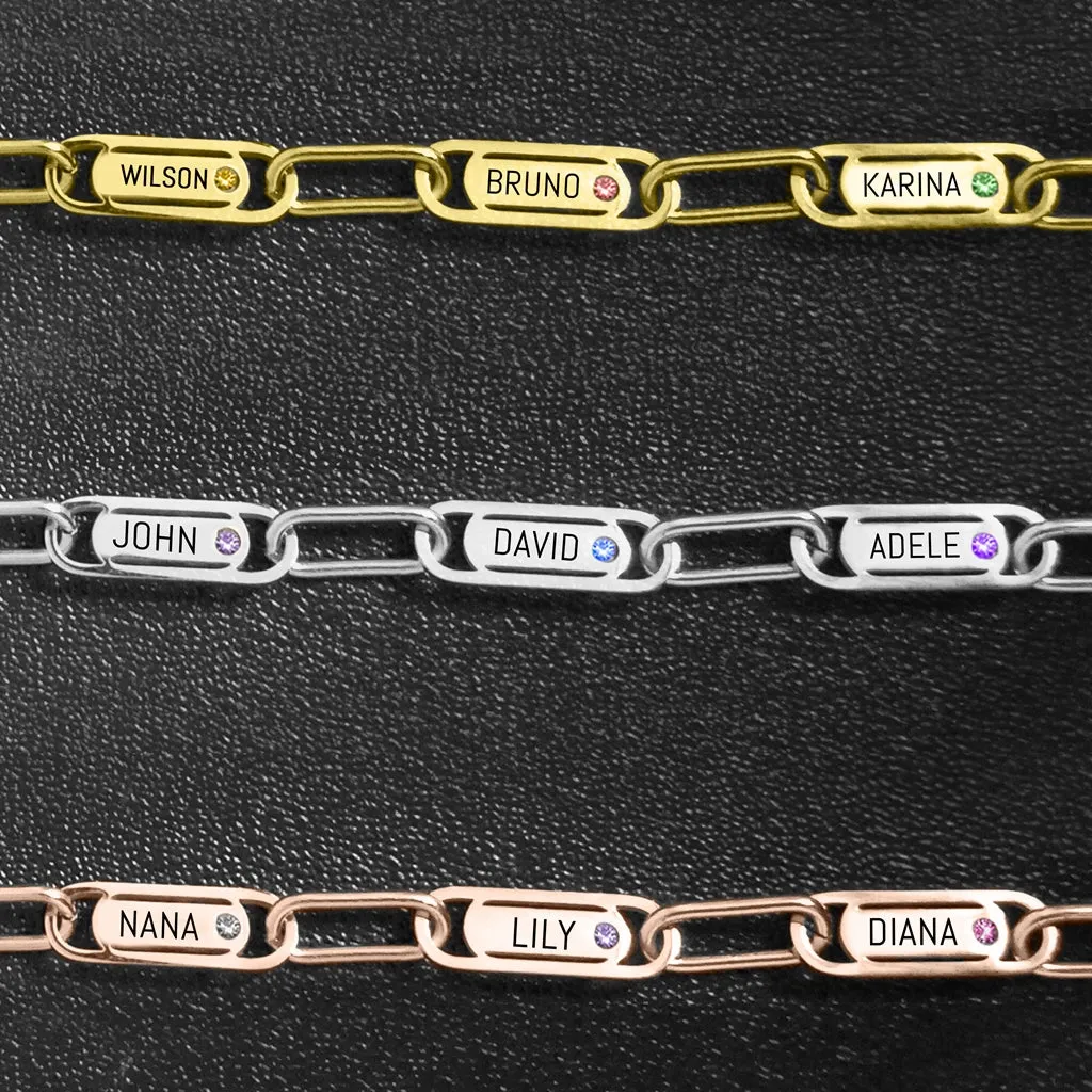 Endless Ties Name Necklace (With Birthstone)