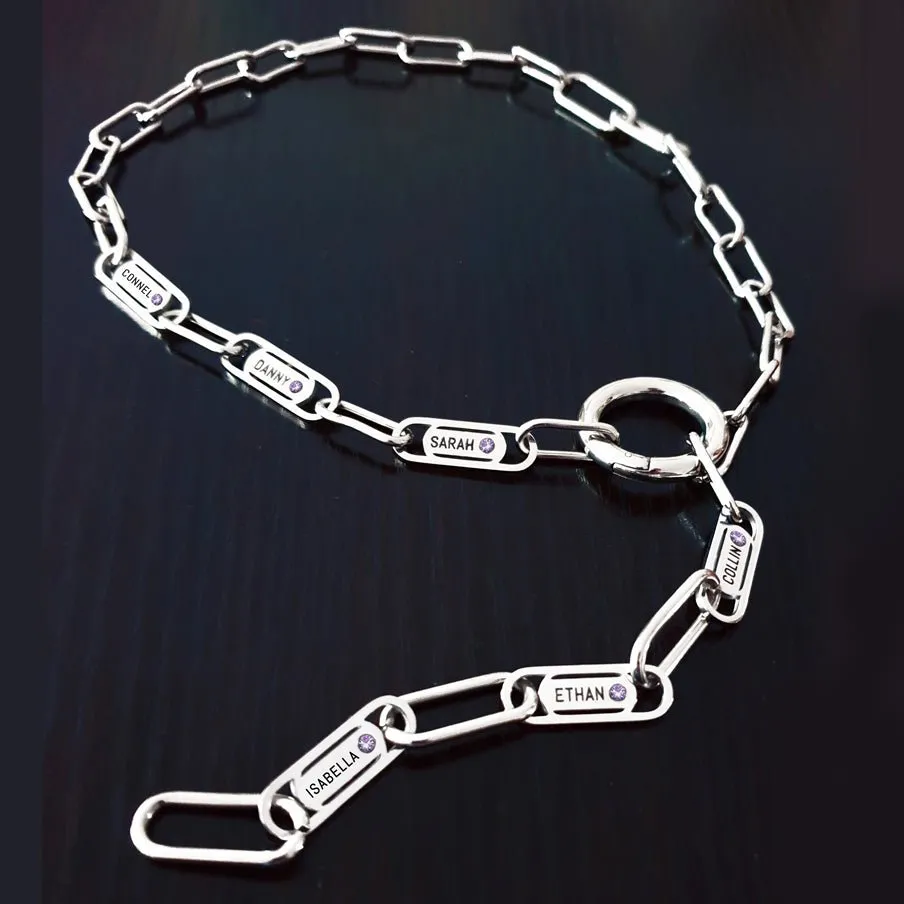 Endless Ties Name Necklace (With Birthstone)