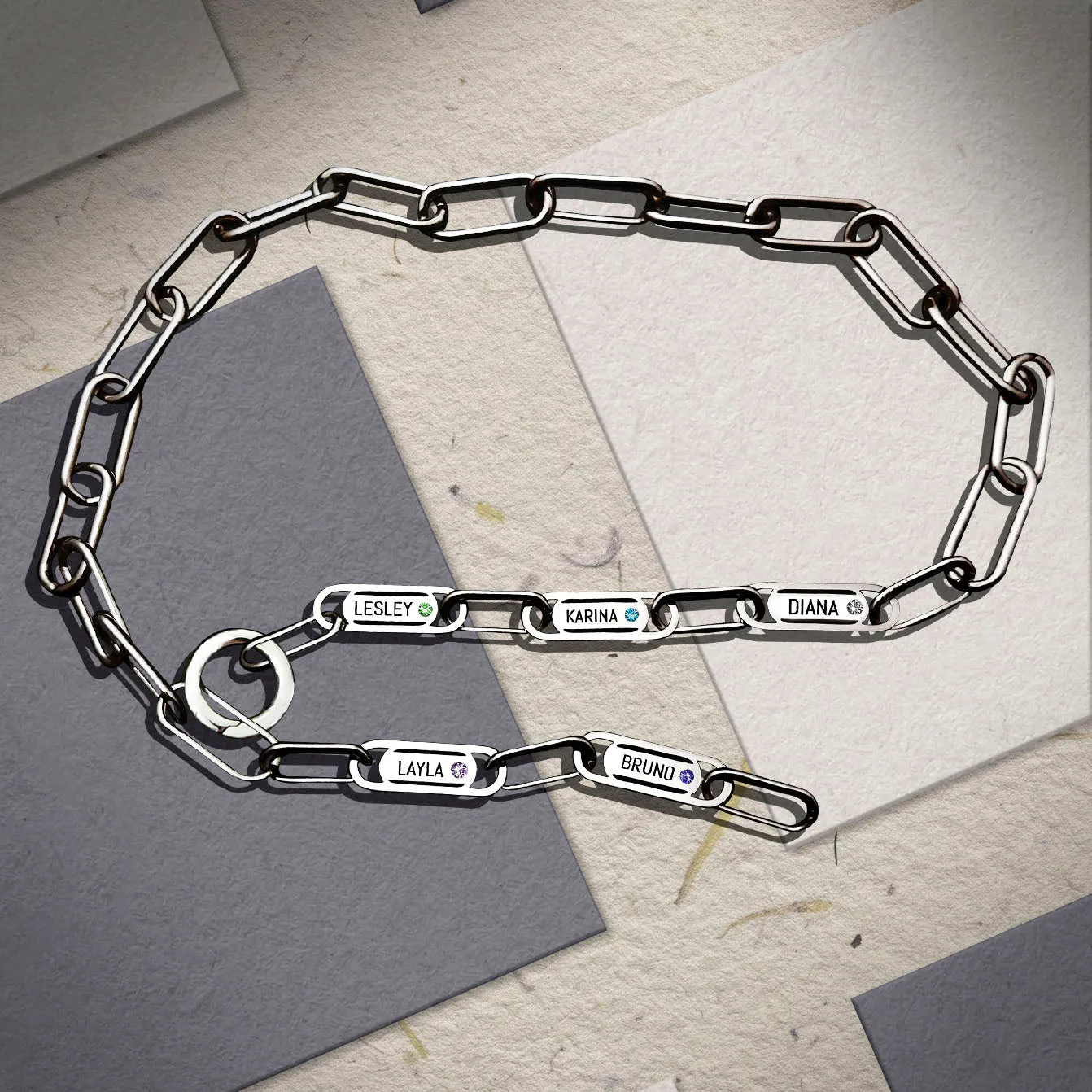 Endless Ties Name Necklace (With Birthstone)