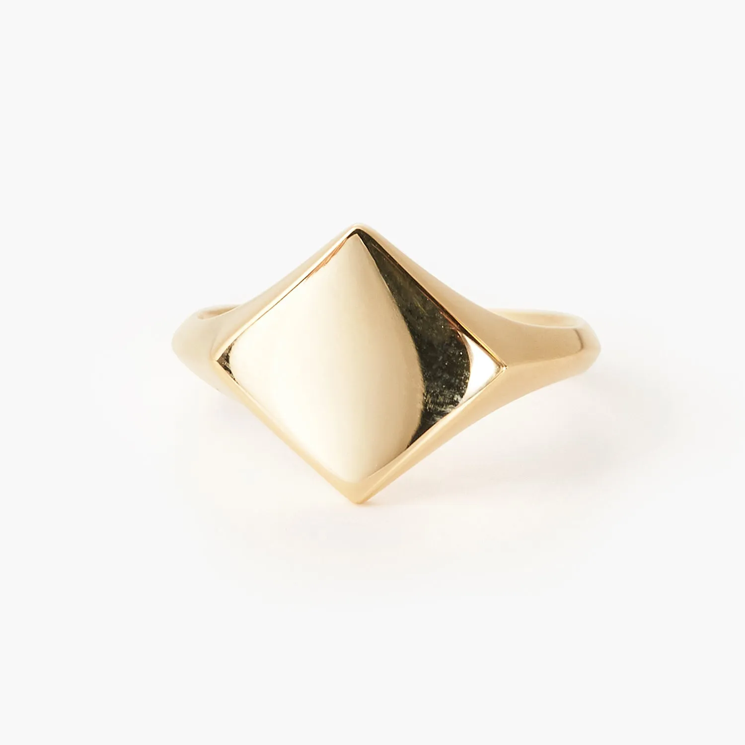Engravable Square-shape Diamond Unisex - Signet Ring