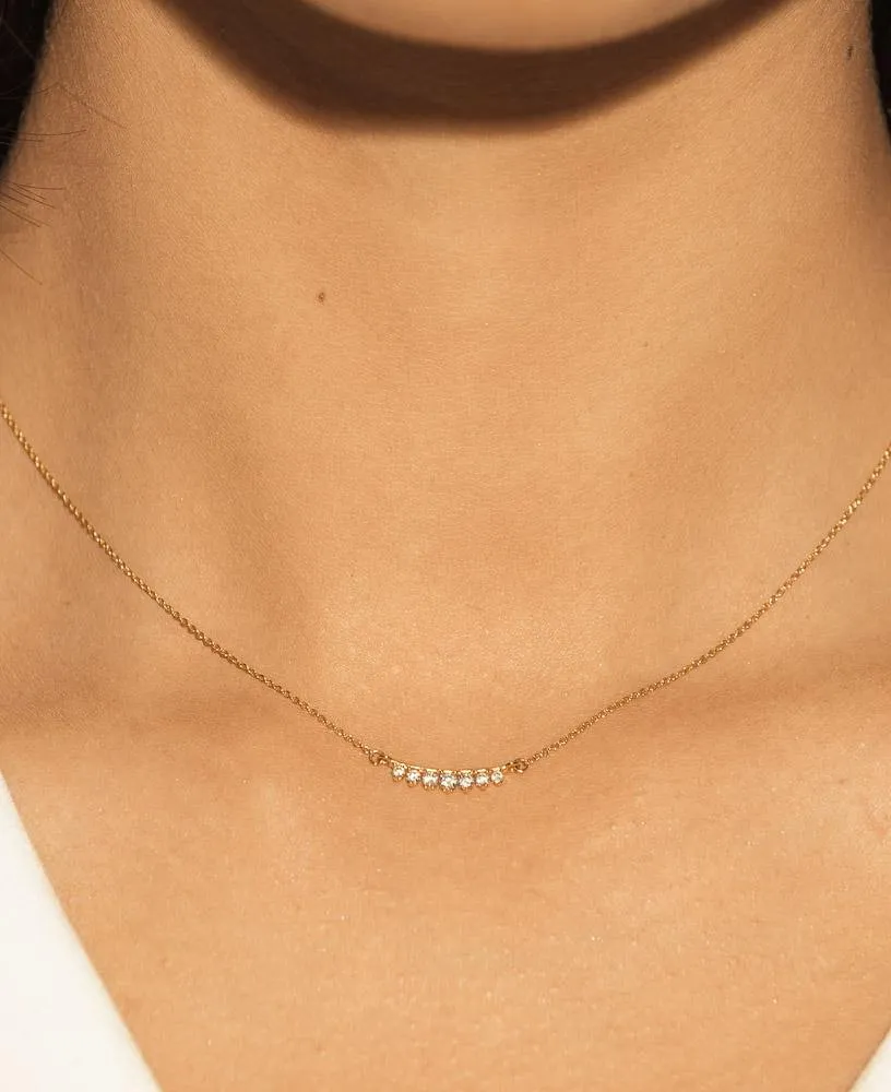 Estelle Round Brilliant Gradient 14k Gold Necklace