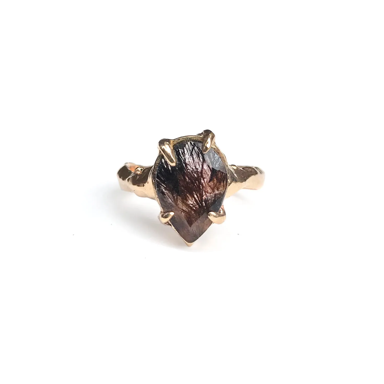 Faceted Super Seven Ring in Gold