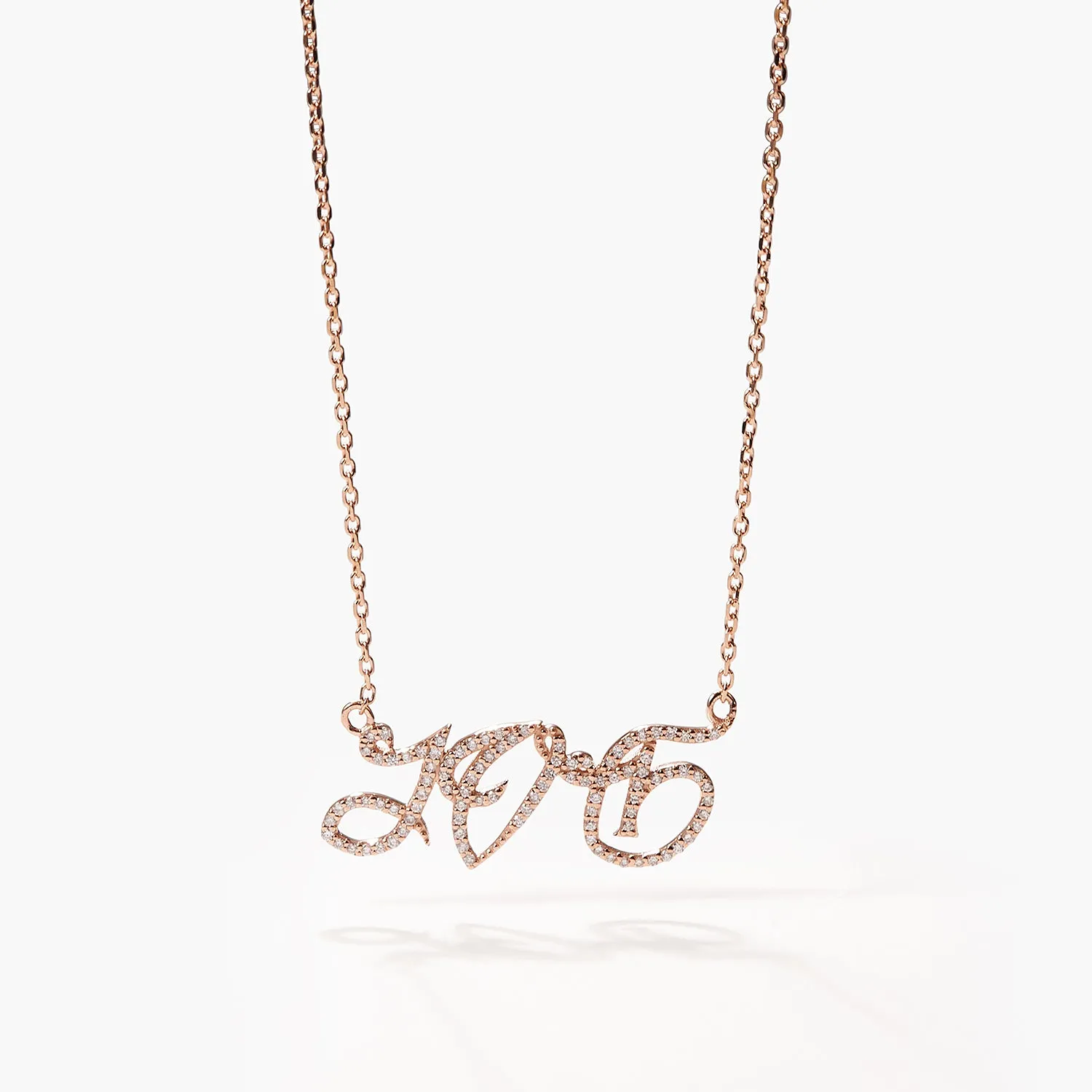 Fairy Name Necklace Ladies Full Diamond Script Gold Name