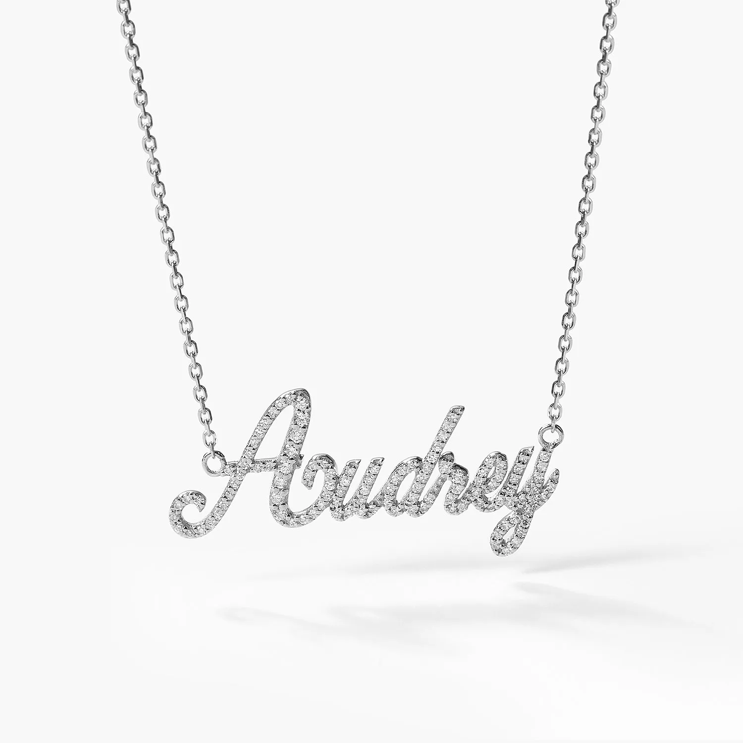 Fairy Name Necklace Ladies Full Diamond Script Gold Name