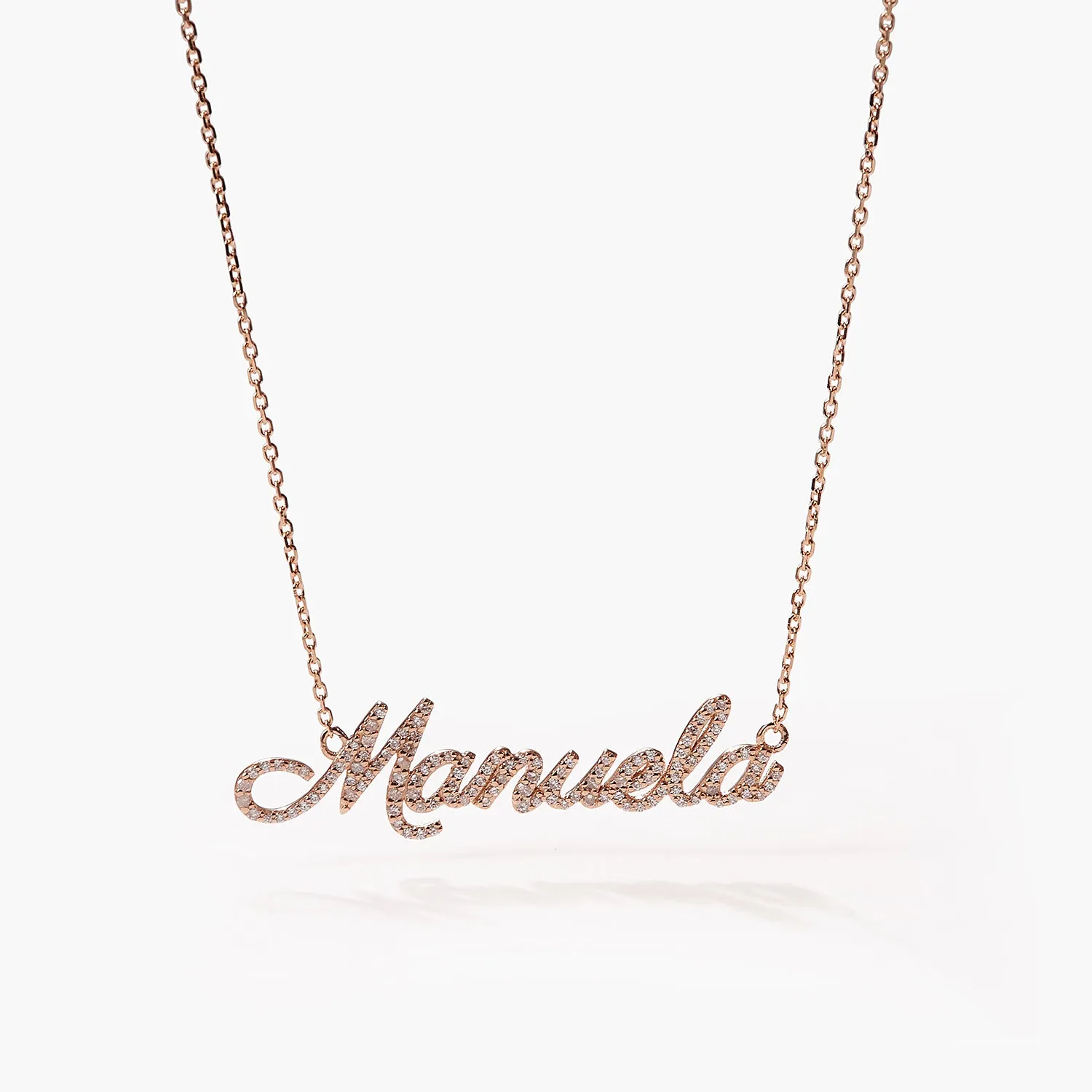 Fairy Name Necklace Ladies Full Diamond Script Gold Name