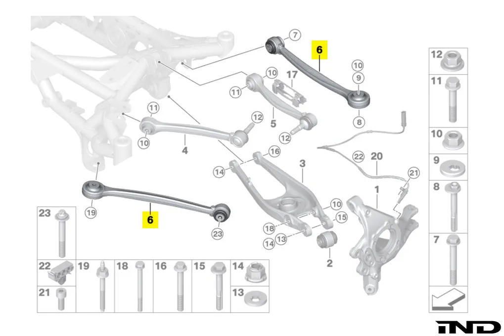 Fall-Line Motorsports G8X / F8X Rear Lower Tension / Fixed Toe Arm Set