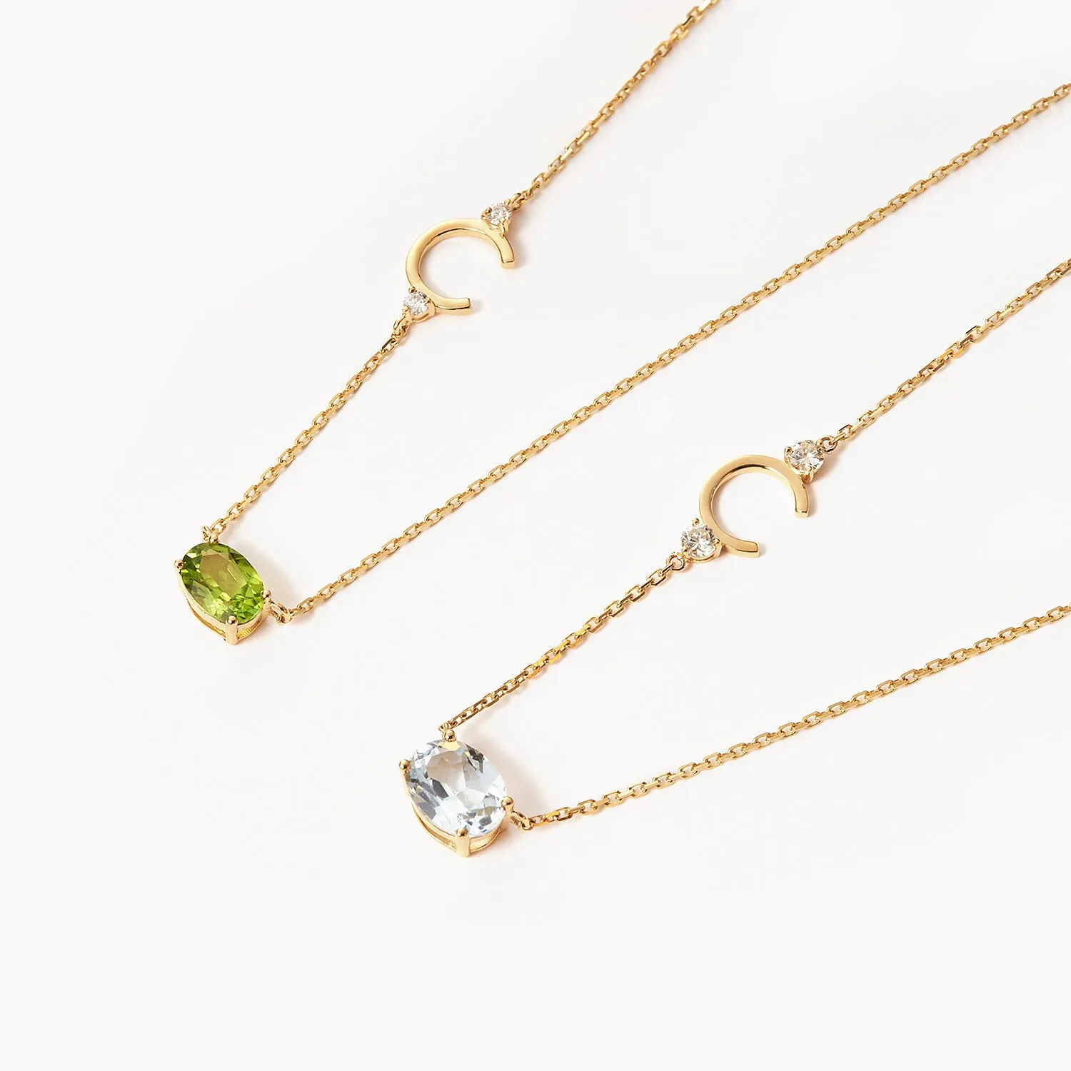 Fashion Custom Personalized Letter With Diamond 5x7 Oval Birthstone Necklace