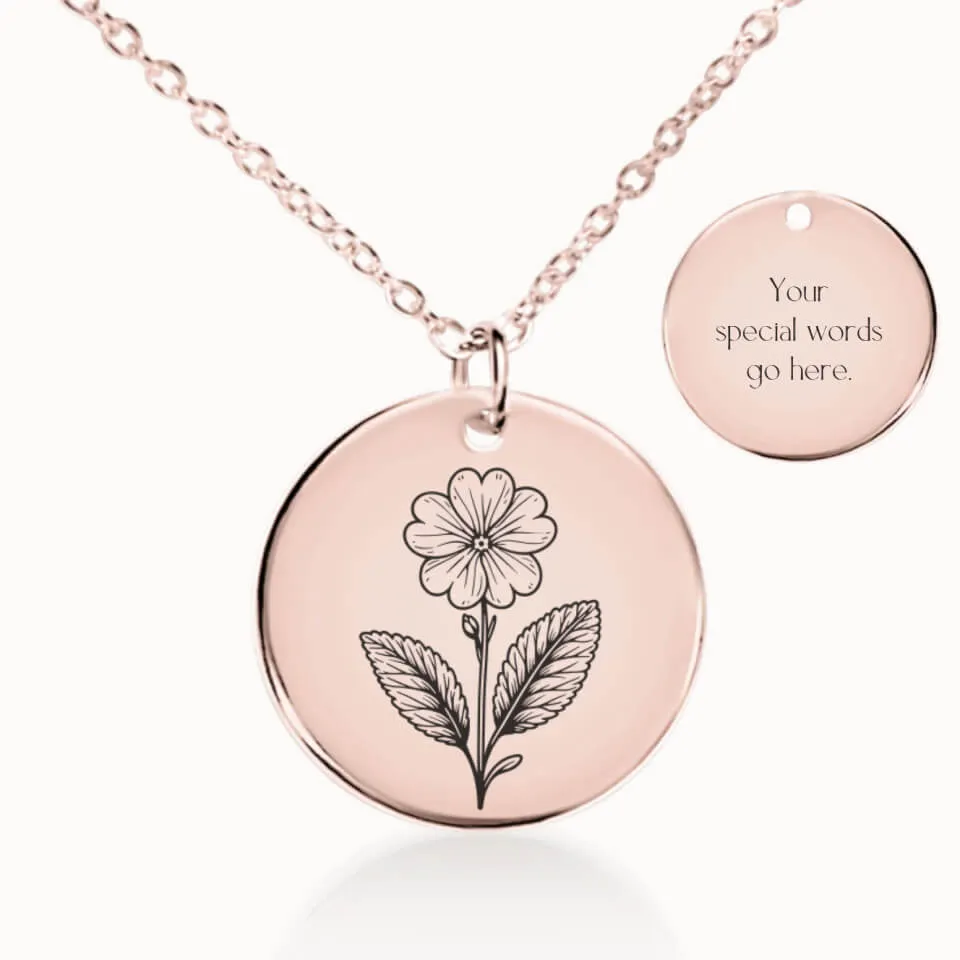 February Birth Flower Necklace