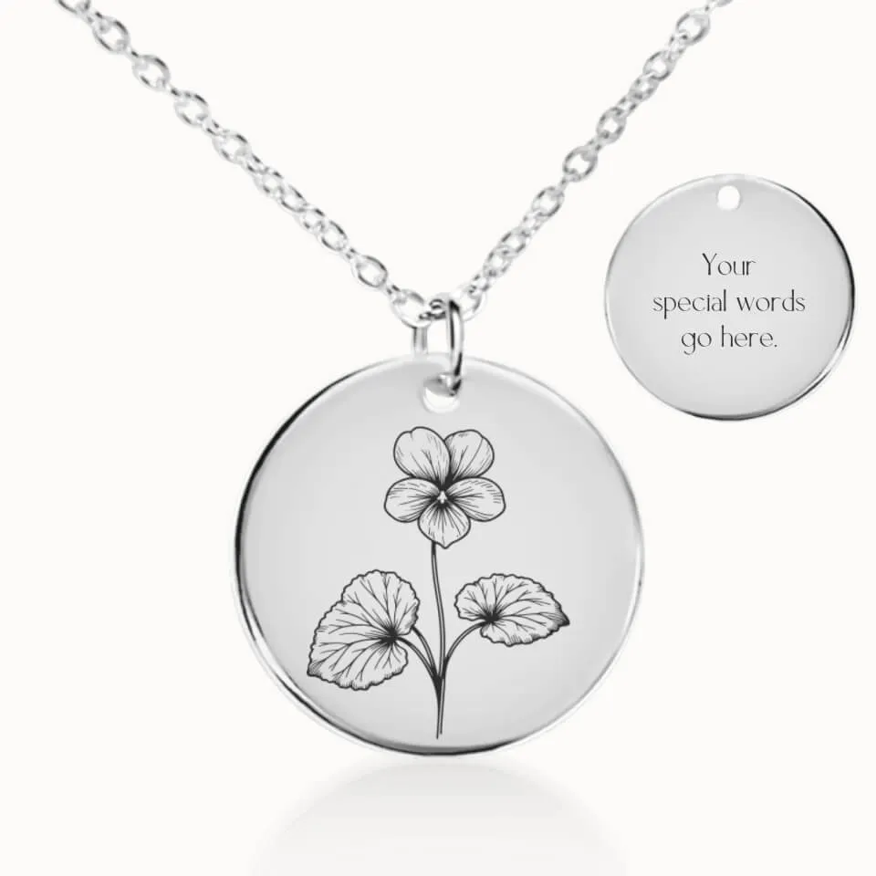 February Birth Flower Necklace