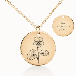 February Birth Flower Necklace