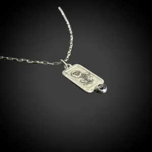 February Birthday Necklace - Sterling Silver with Violet Birth Flower and Amethyst Birthstone CZ
