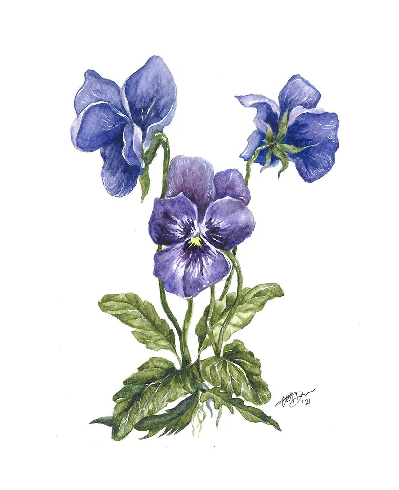February - Violet Birth Flower Pendant Necklace
