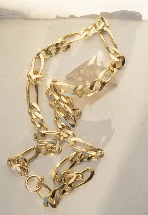 Figaro FG 8.2mm Solid 14K Gold Necklace
