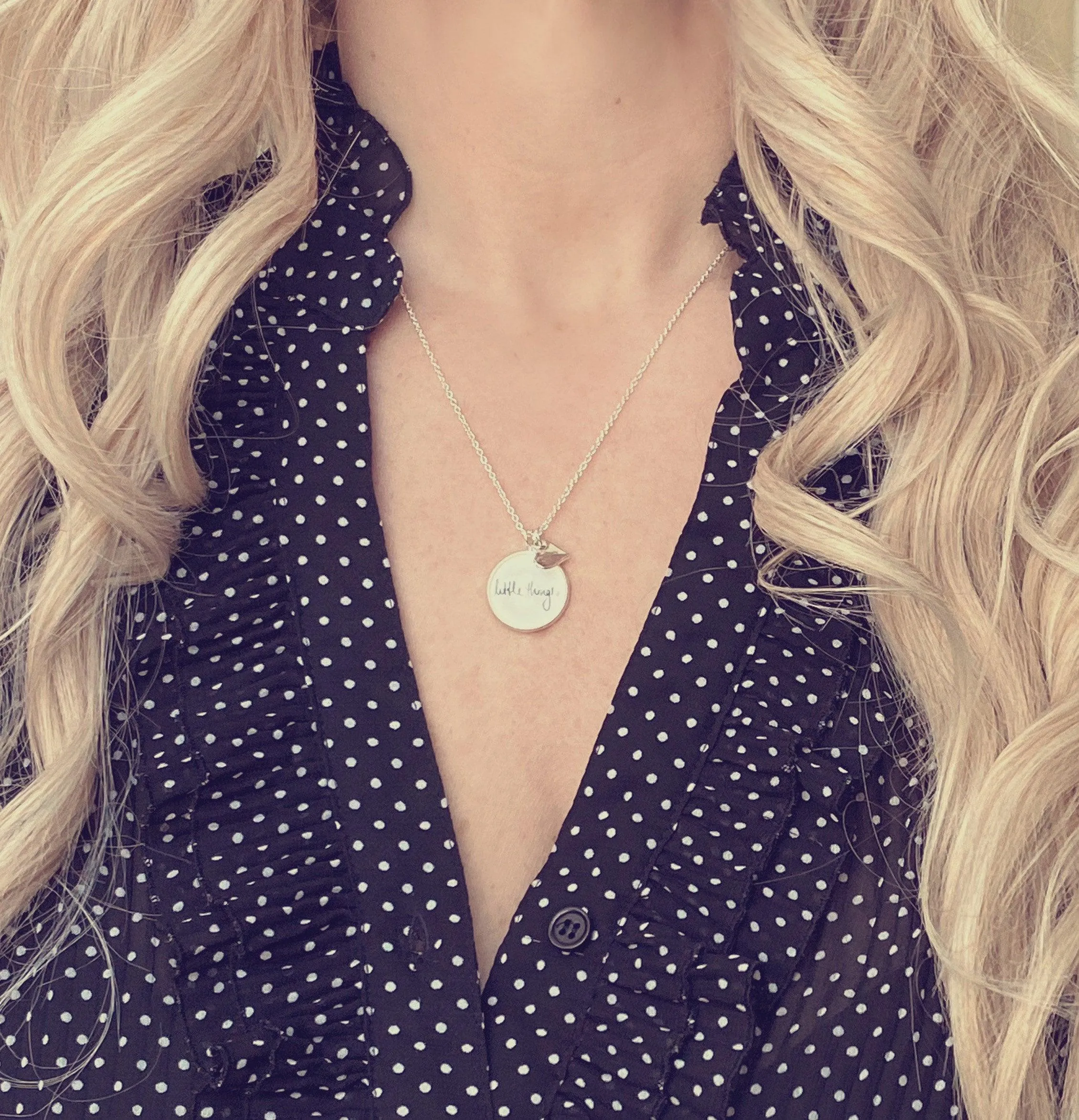 Flower Necklace, yellow flower pendant, floral necklace, plant necklace, light green leaf charm, delicate silver chain, little flowers round